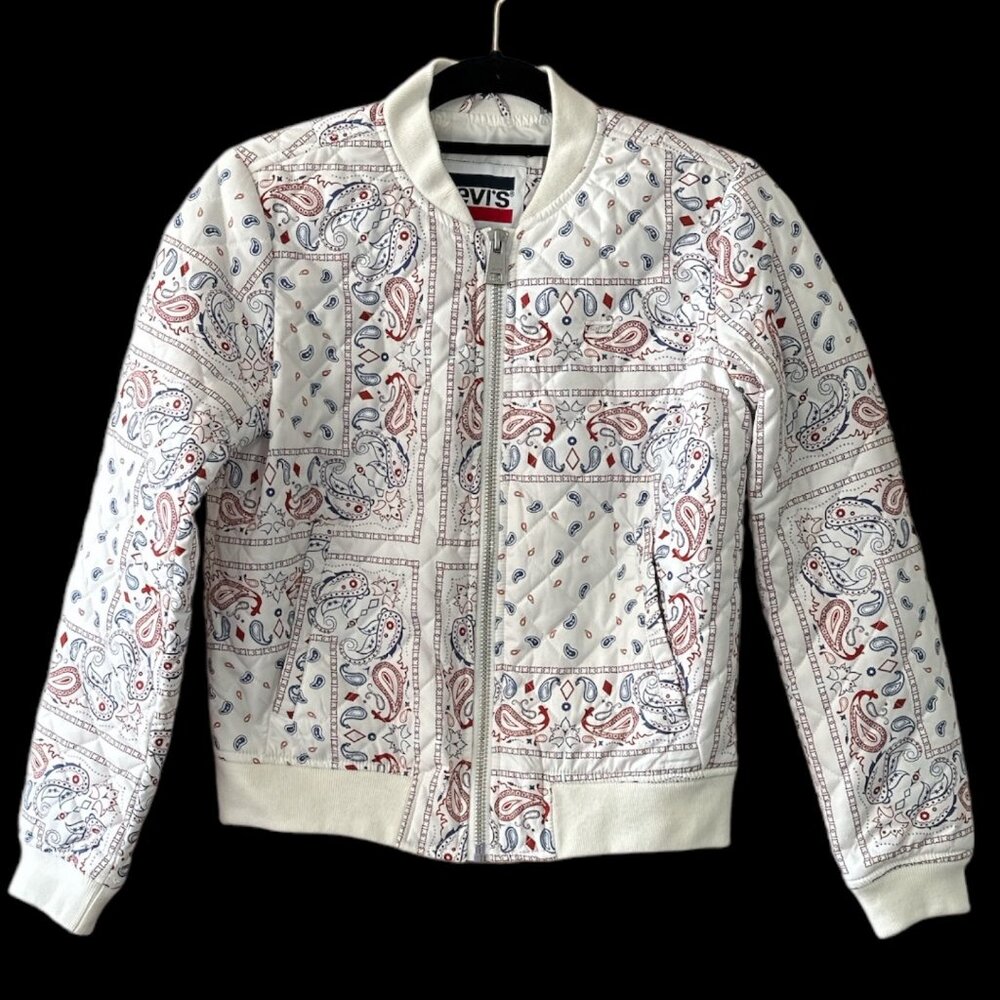 Levi’s Diamond Quilted Casual Bomber Jacket, paisley, XS